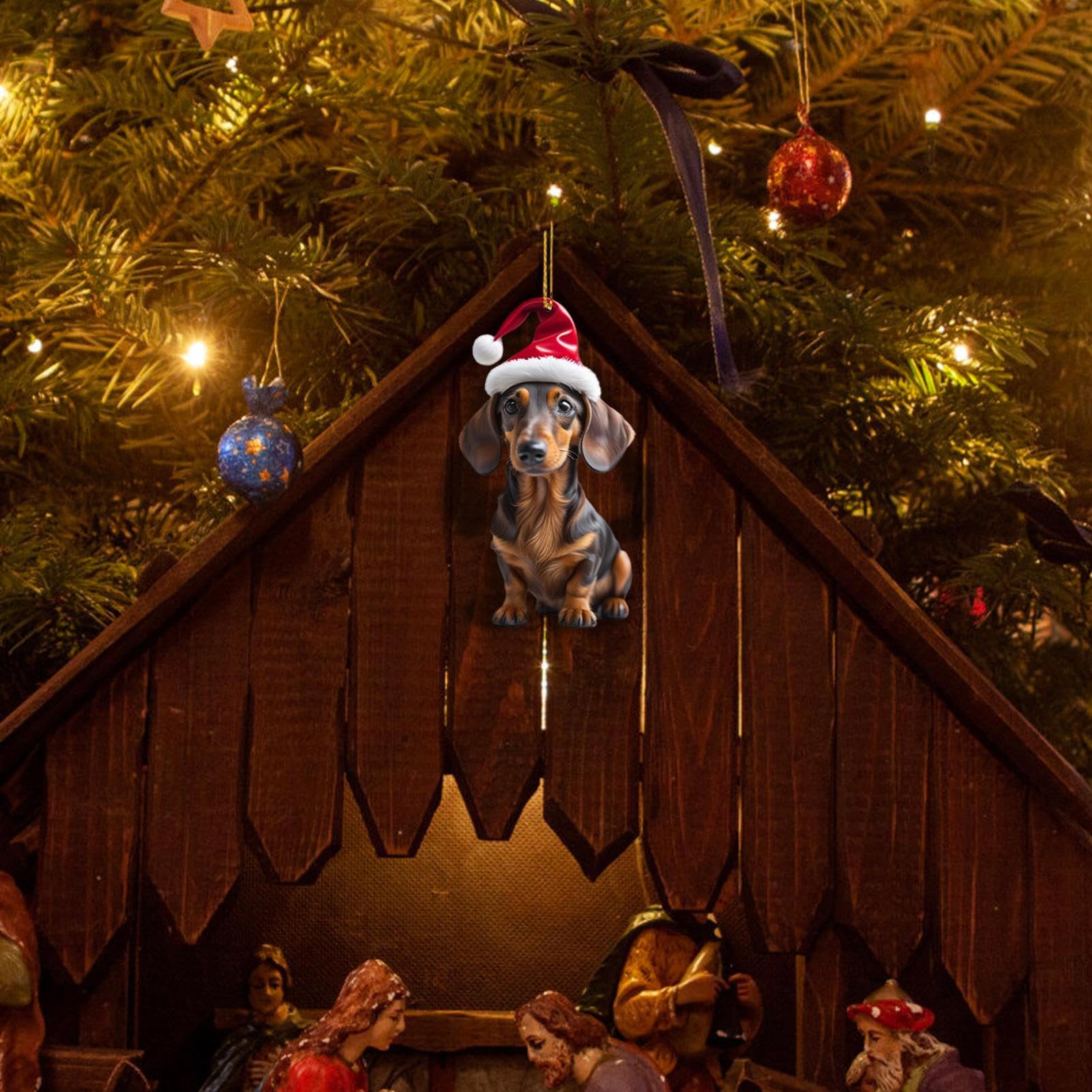 Amazon.co.jp: クリスマス ダックスフンド ペンダント 2D クリスマス